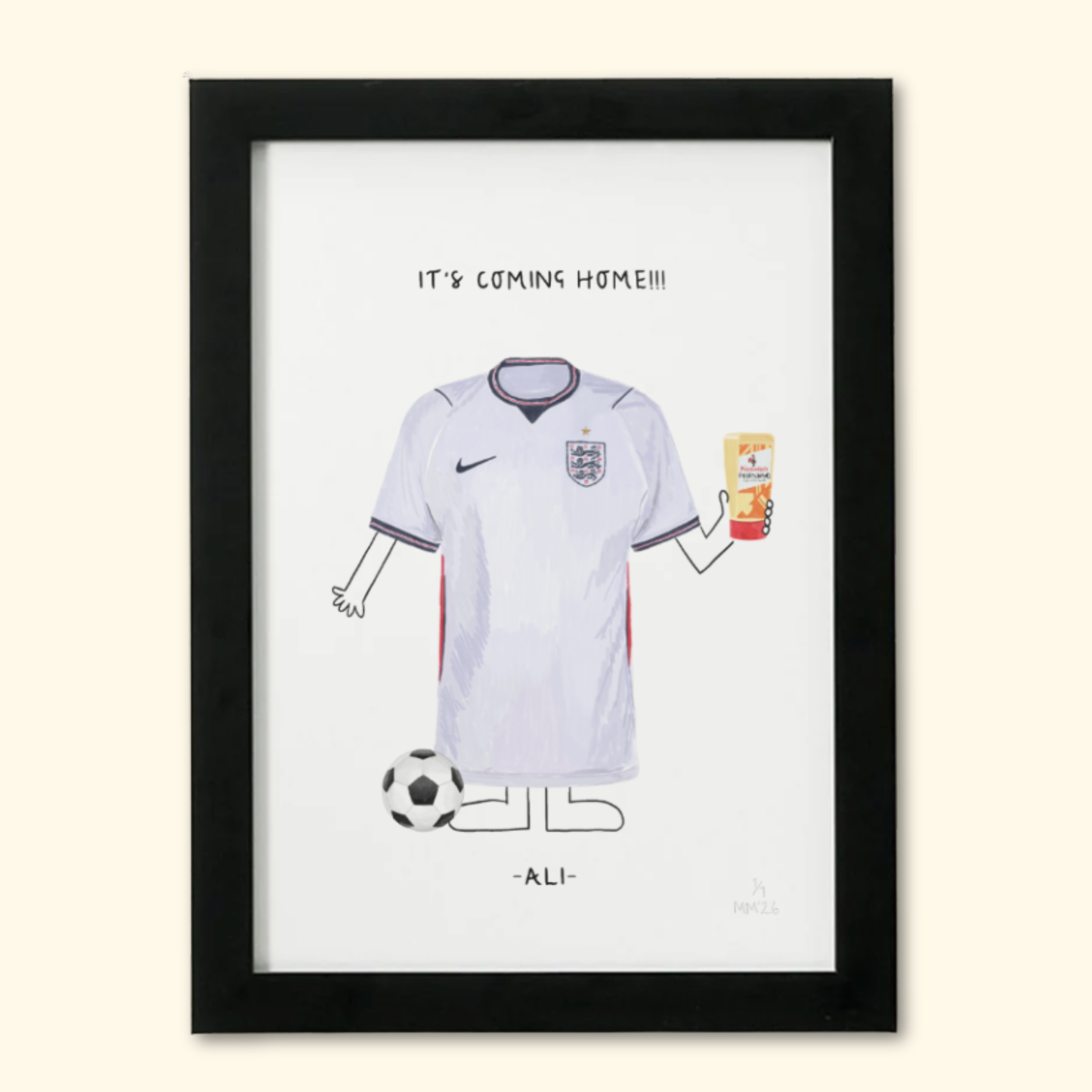 Personalised England Football Print