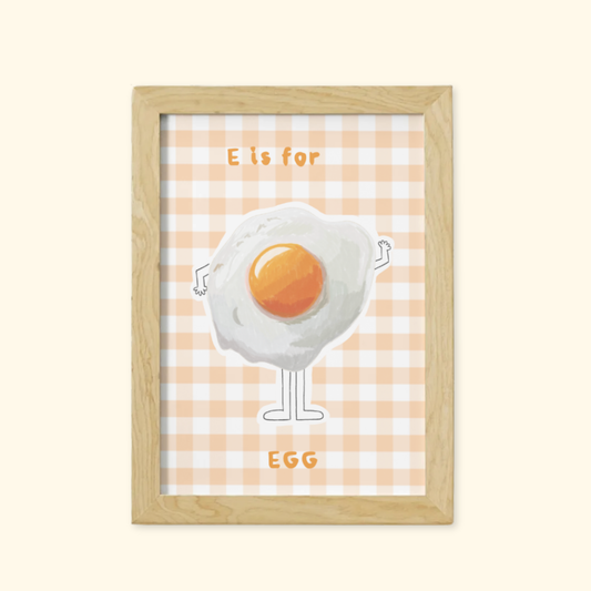 E is for Egg framed mockup