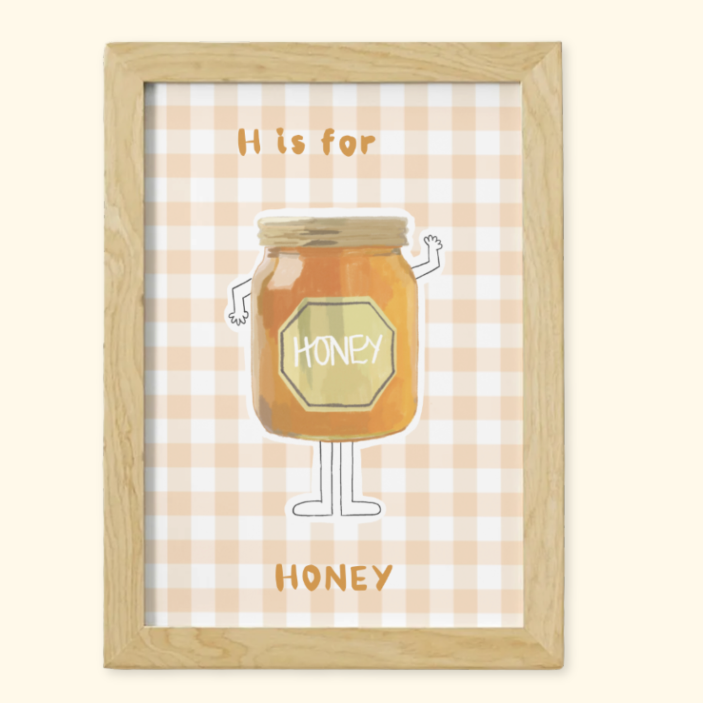 H is for Honey framed mockup