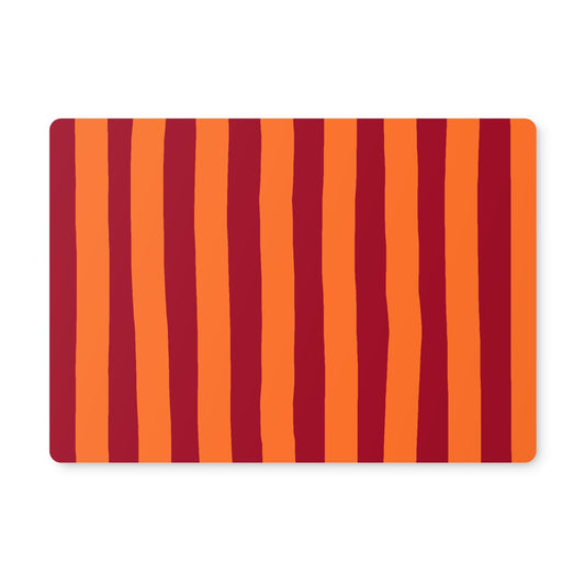 Orange Red Stripe Placemat