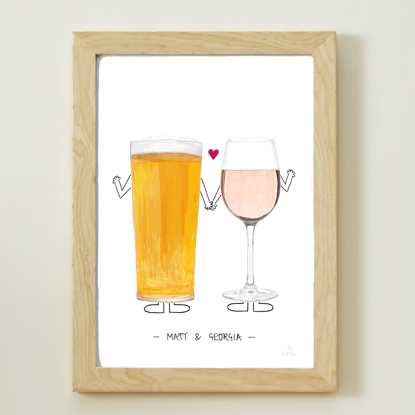 Pint of Beer & Glass of Rosé E-Print (Limited Edition)