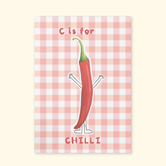 C is for Chilli Red framed mockup