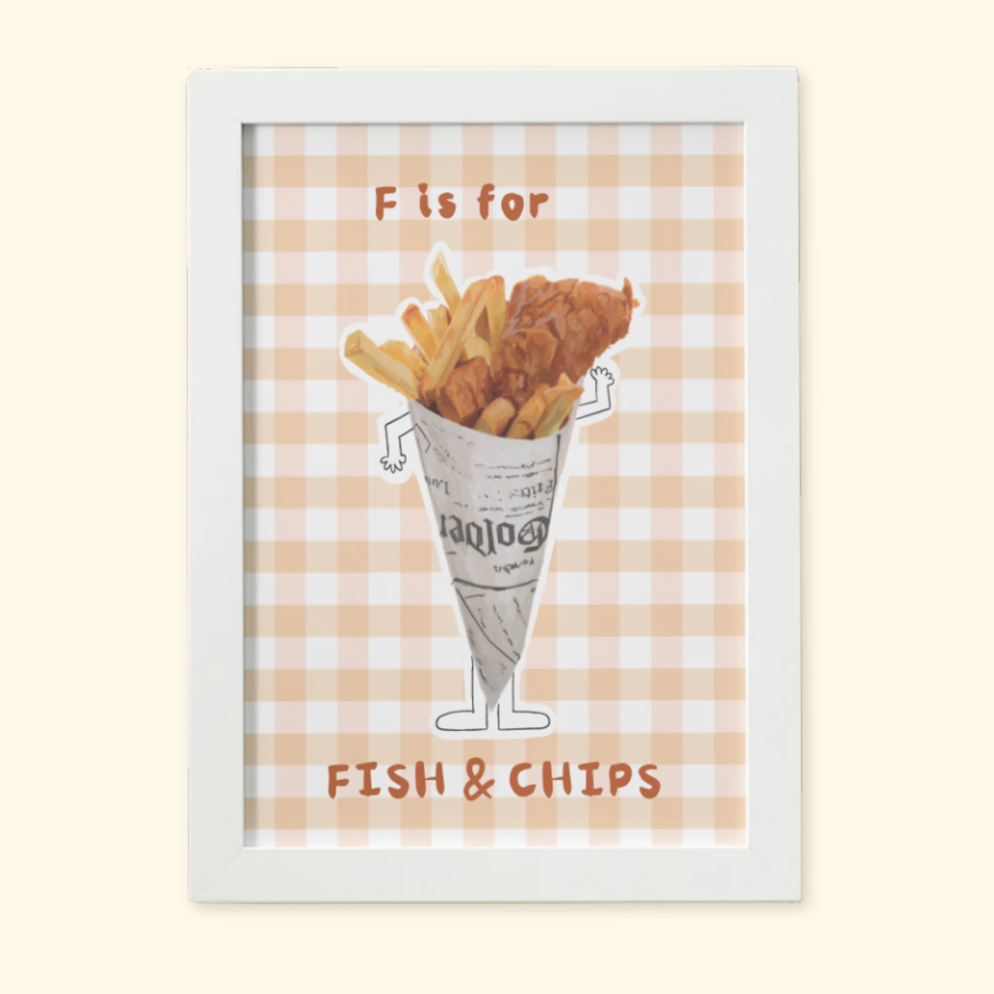 F is for Fish & Chips mockup