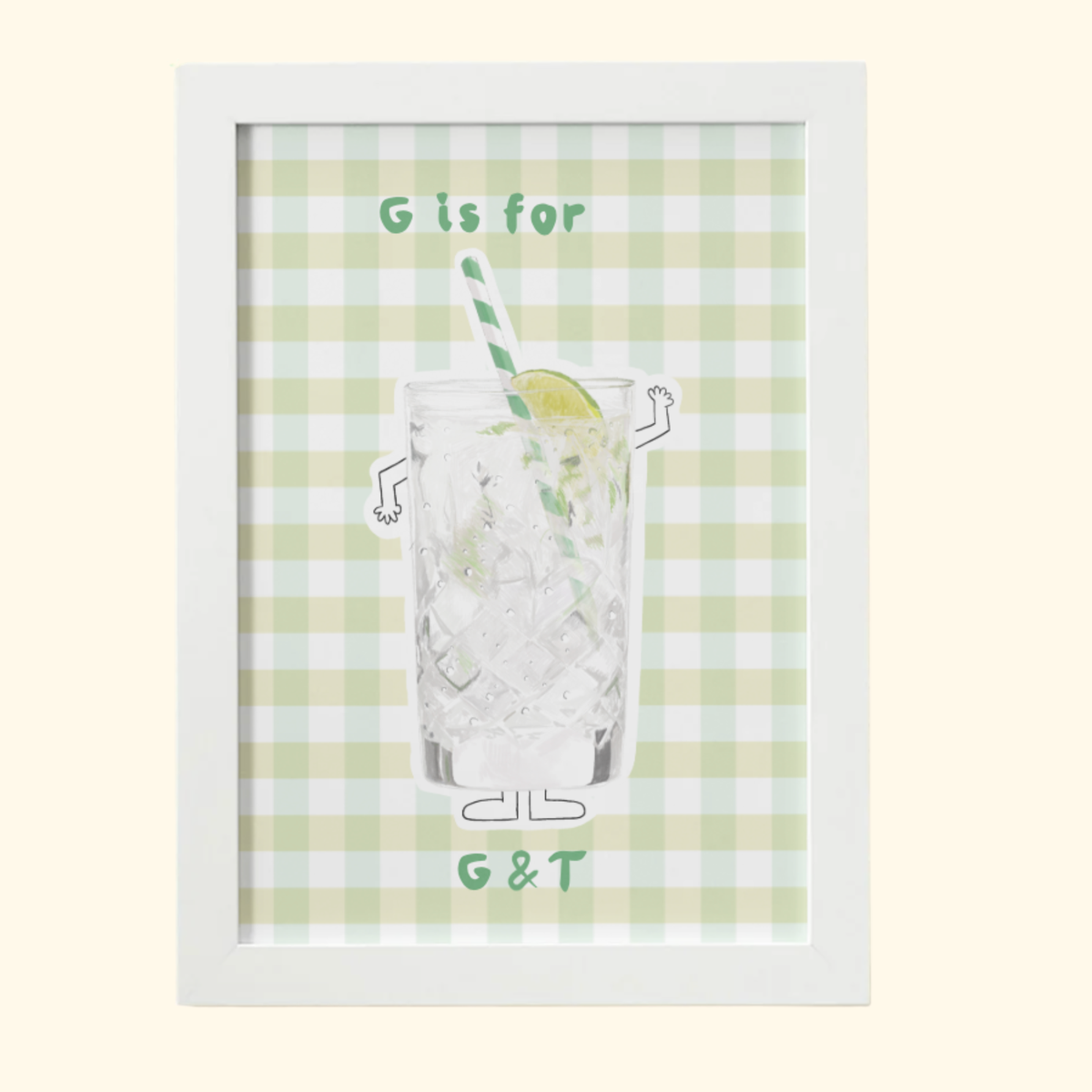 G is for G&T framed mockup