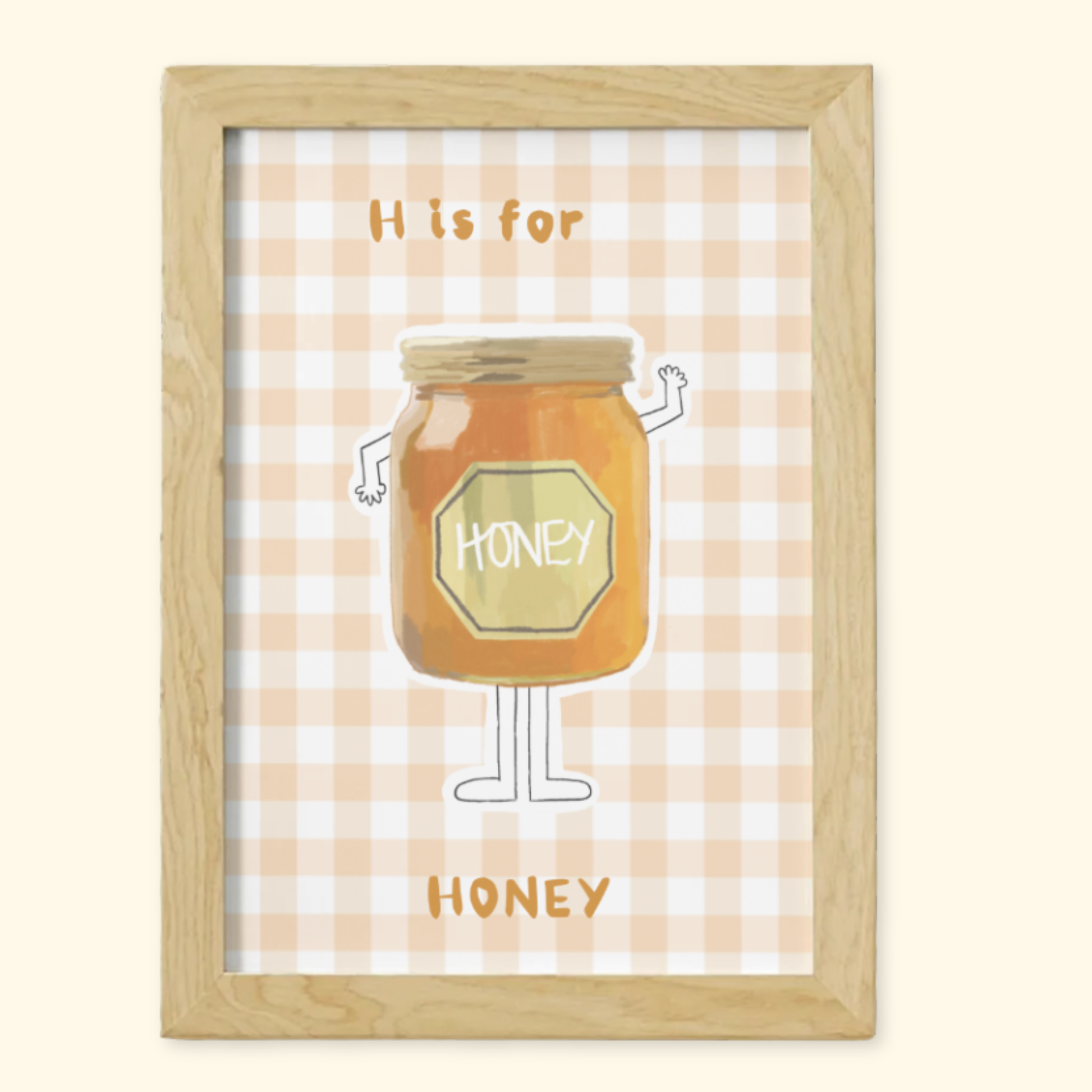 H is for Honey framed mockup