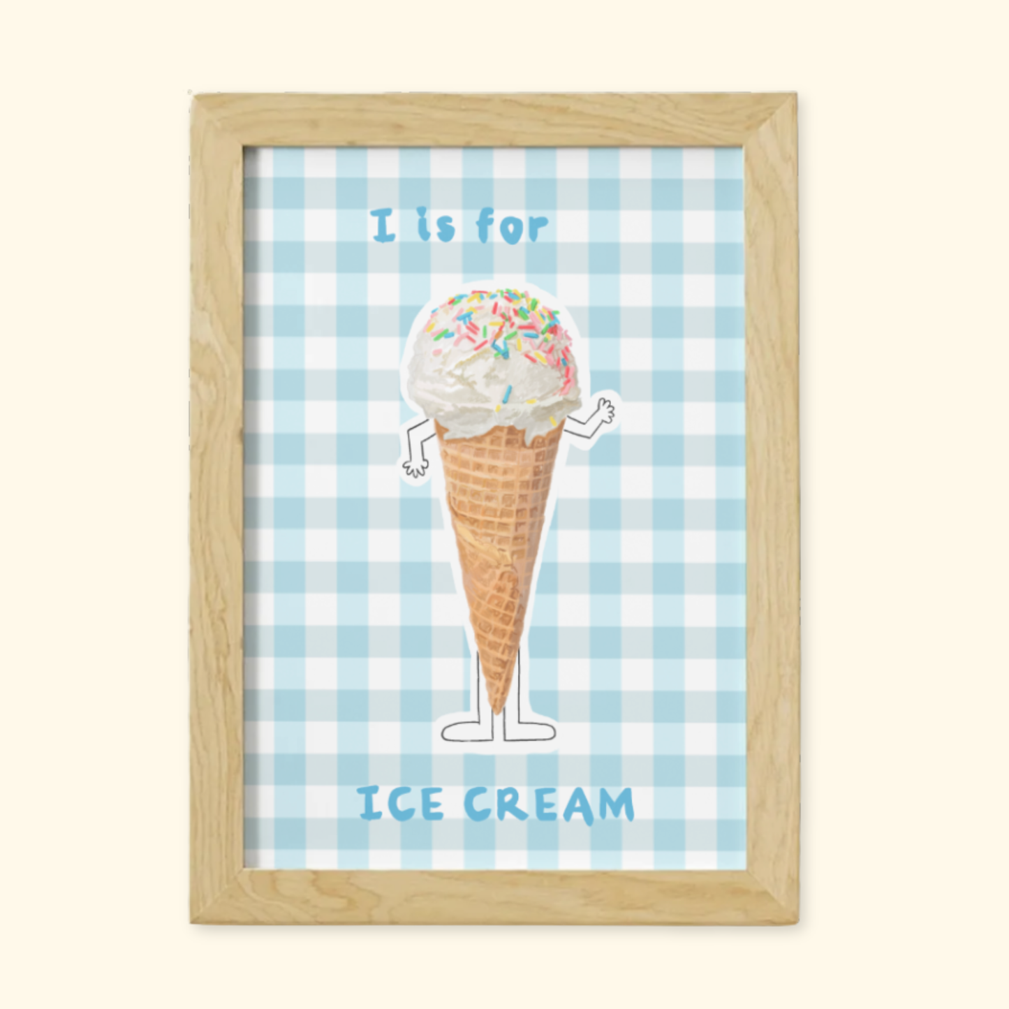 I is for Ice Cream Blue mockup