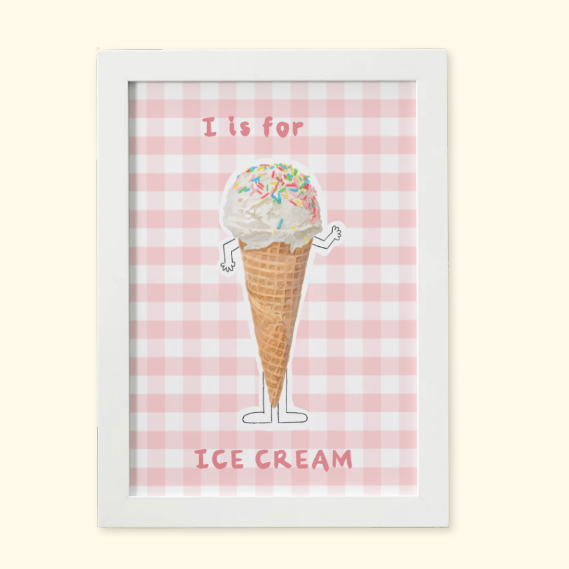 I is for Ice Cream Pink mockup