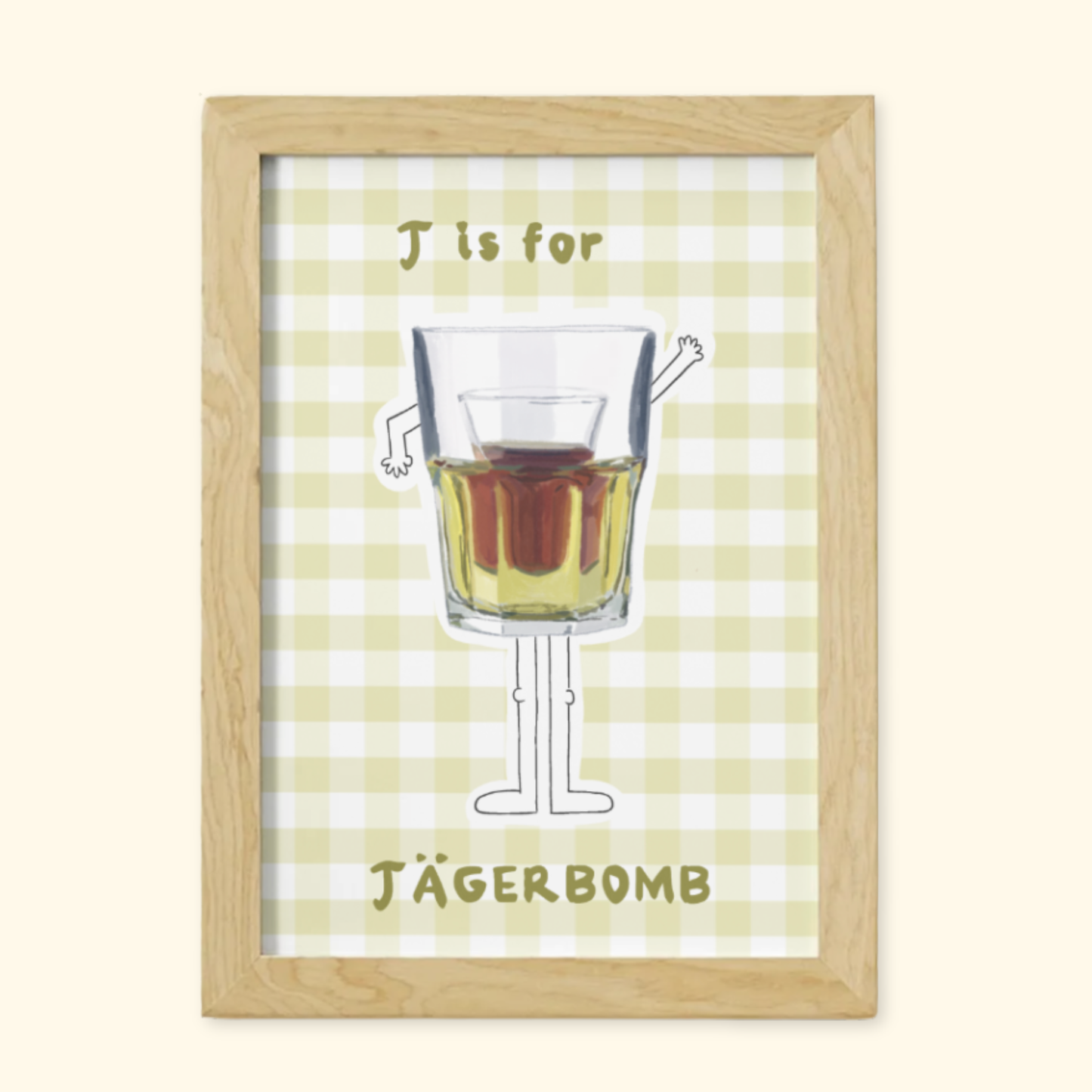J is for Jägerbomb framed mockup