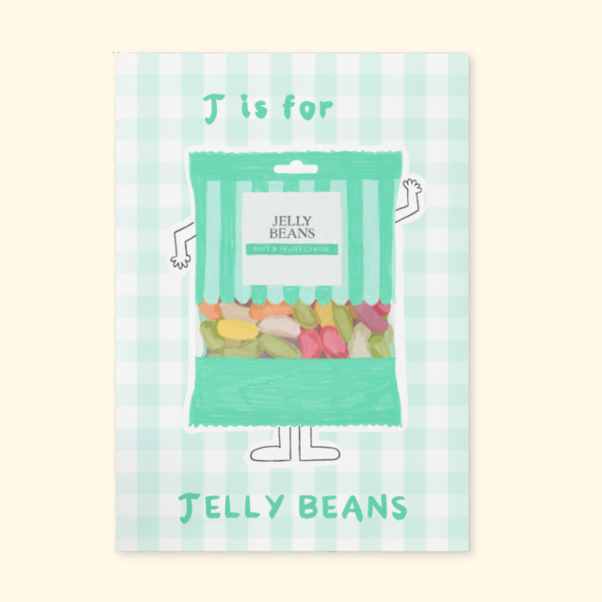 J is for Jelly Beans framed mockup