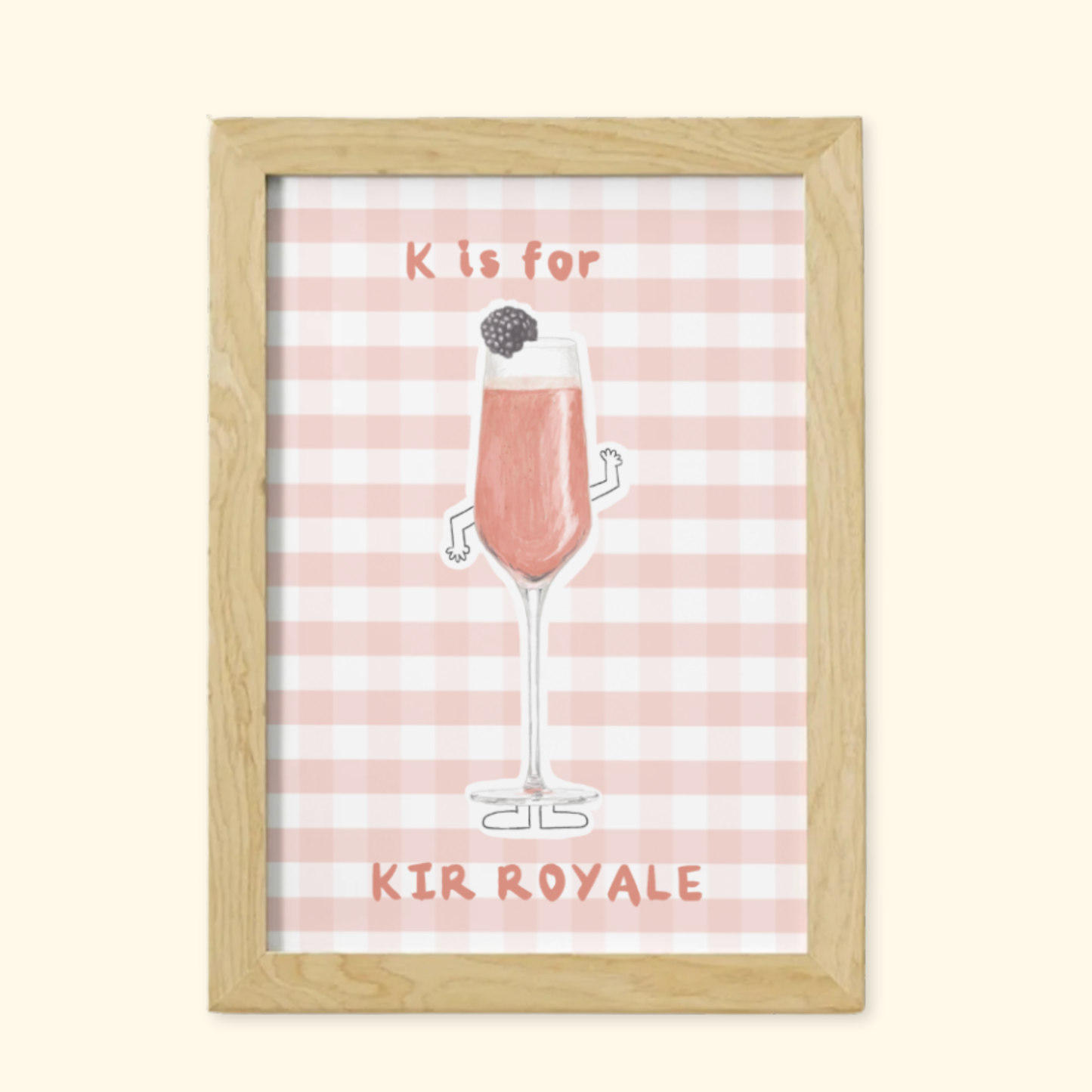 K is for Kir Royale mockup