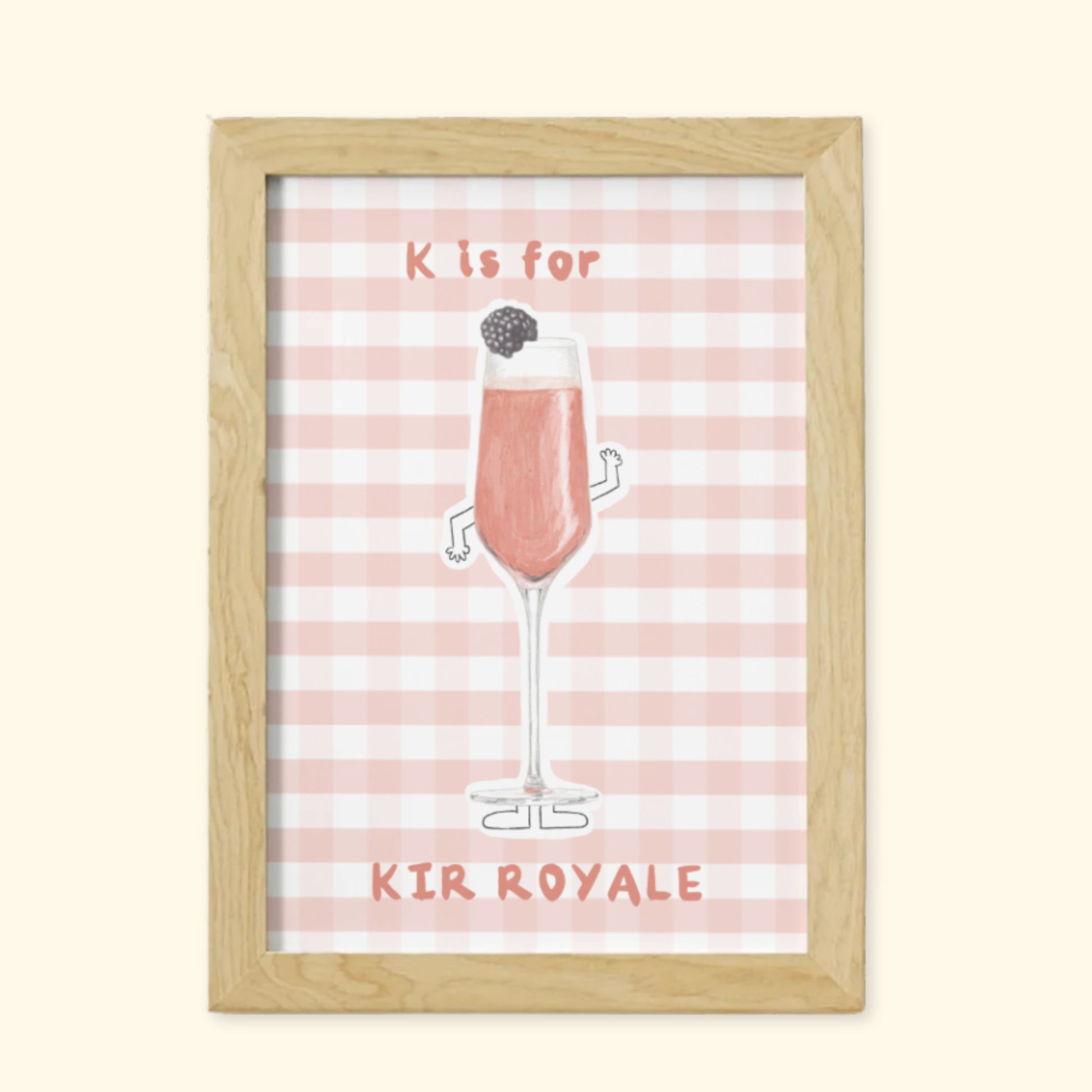 K is for Kir Royale mockup