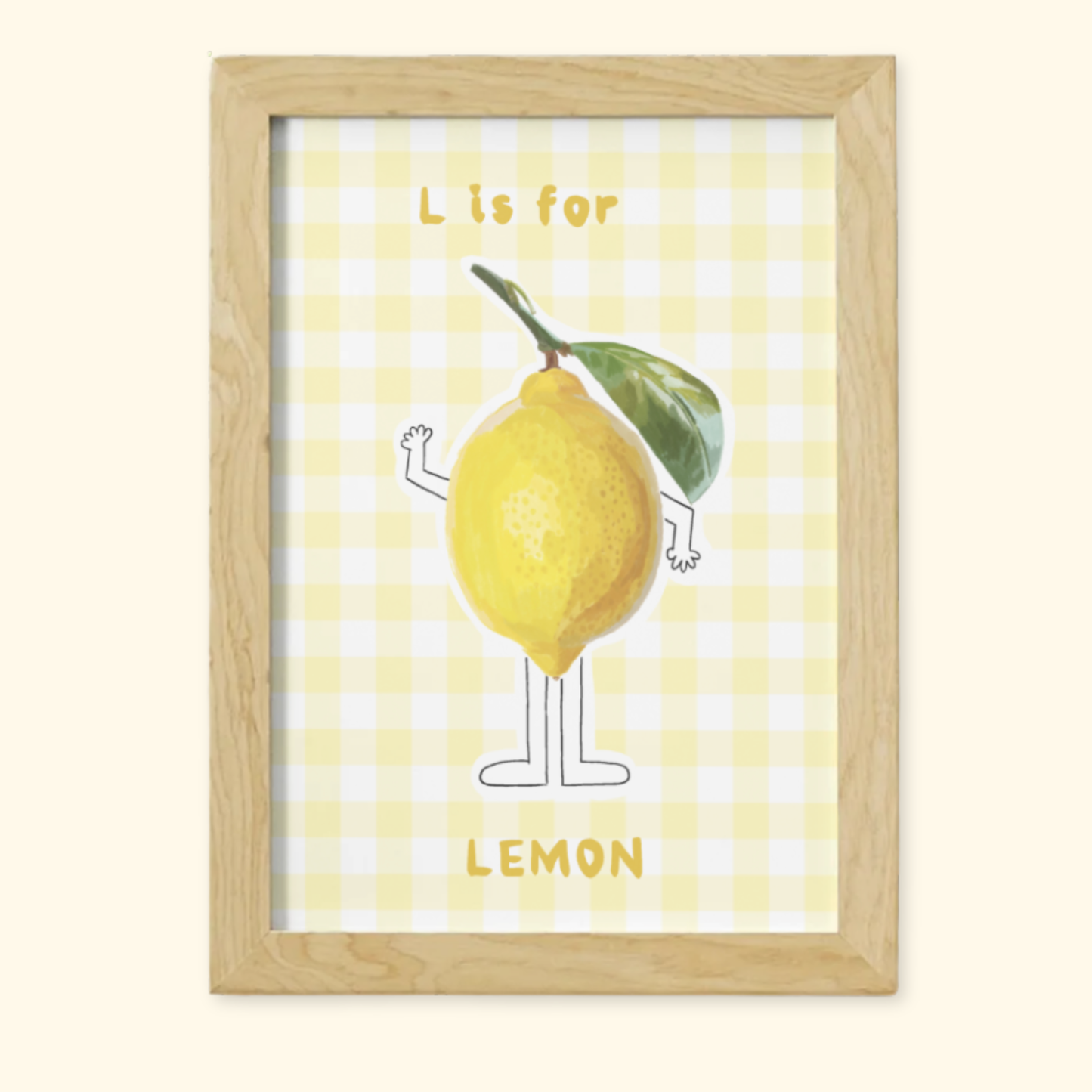 L is for Lemon framed mockup
