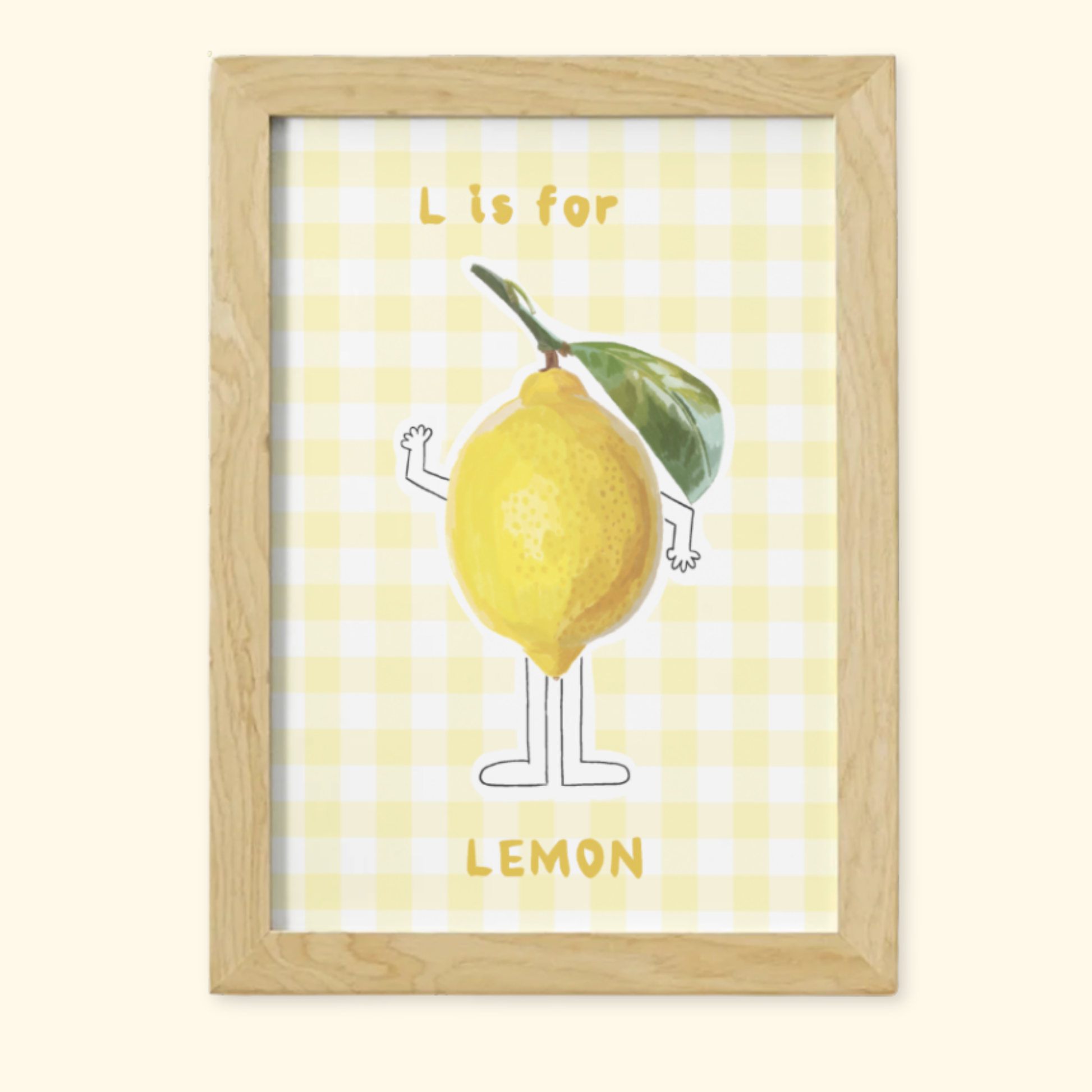 L is for Lemon framed mockup