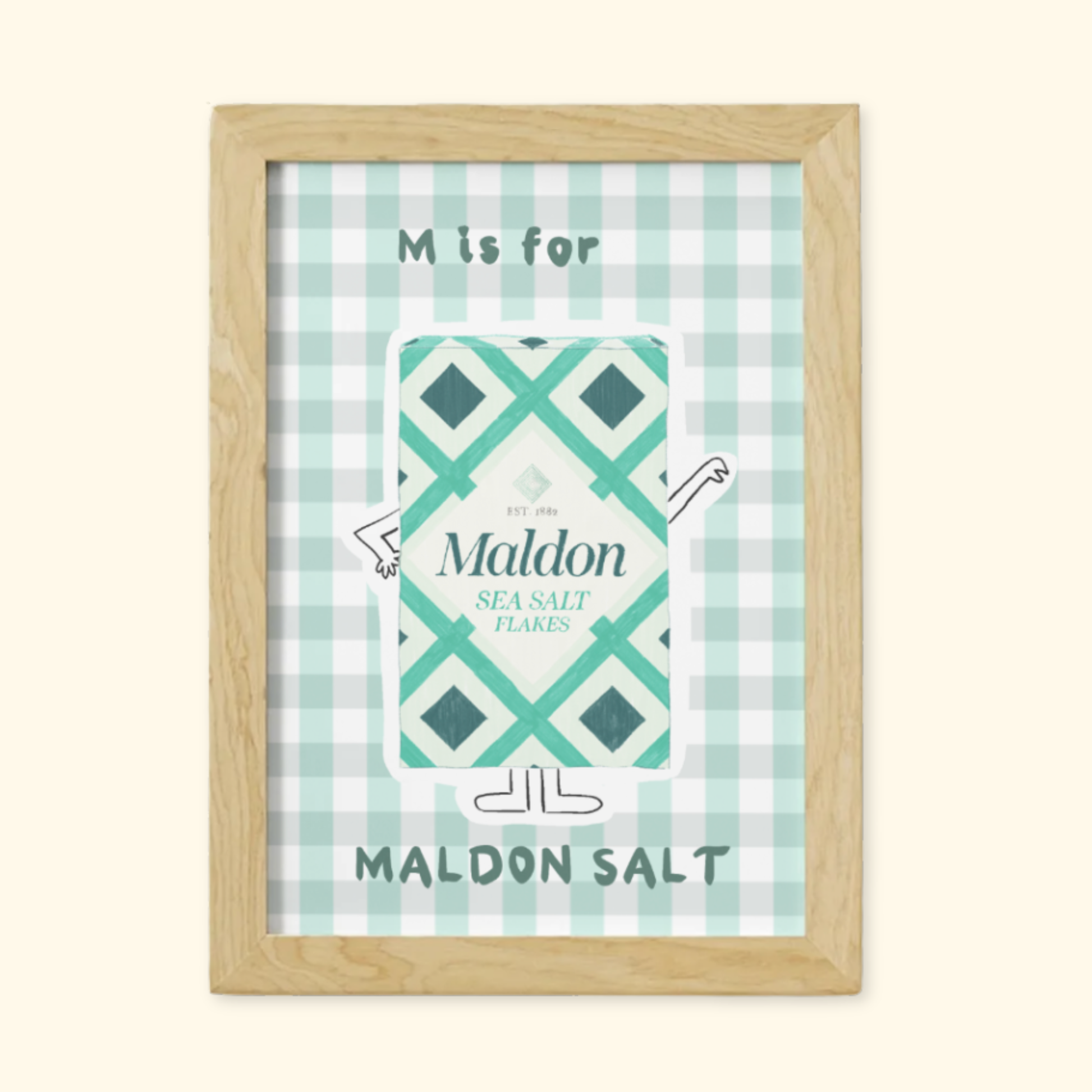 M is for Maldon Salt framed mockup