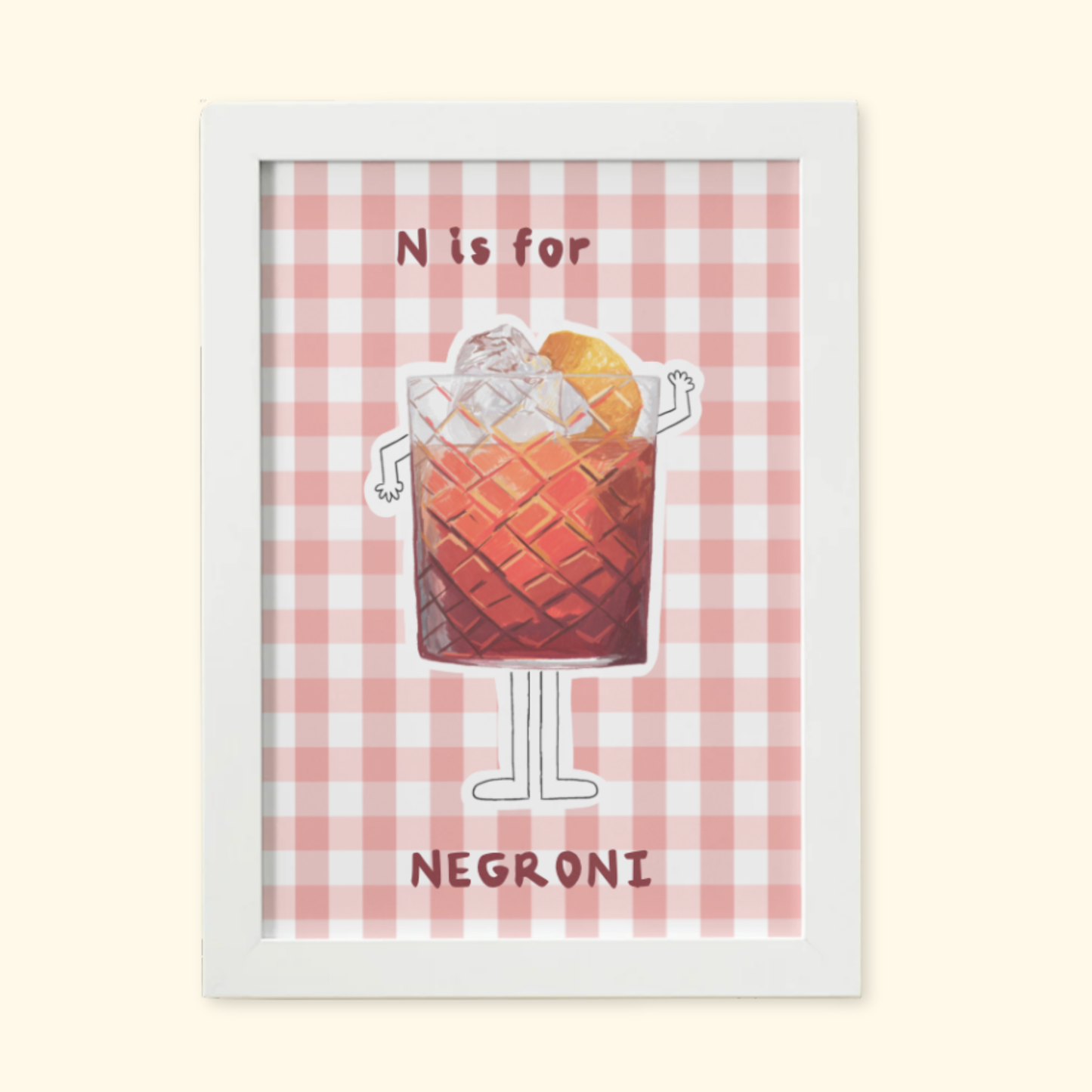 N is for Negroni framed mockup