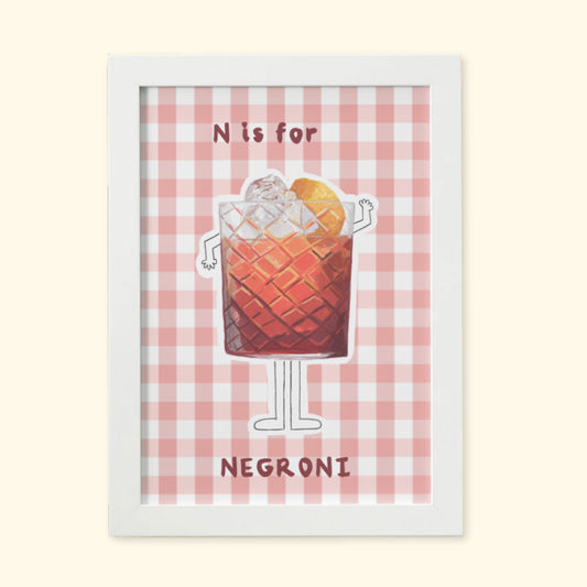 N is for Negroni framed mockup