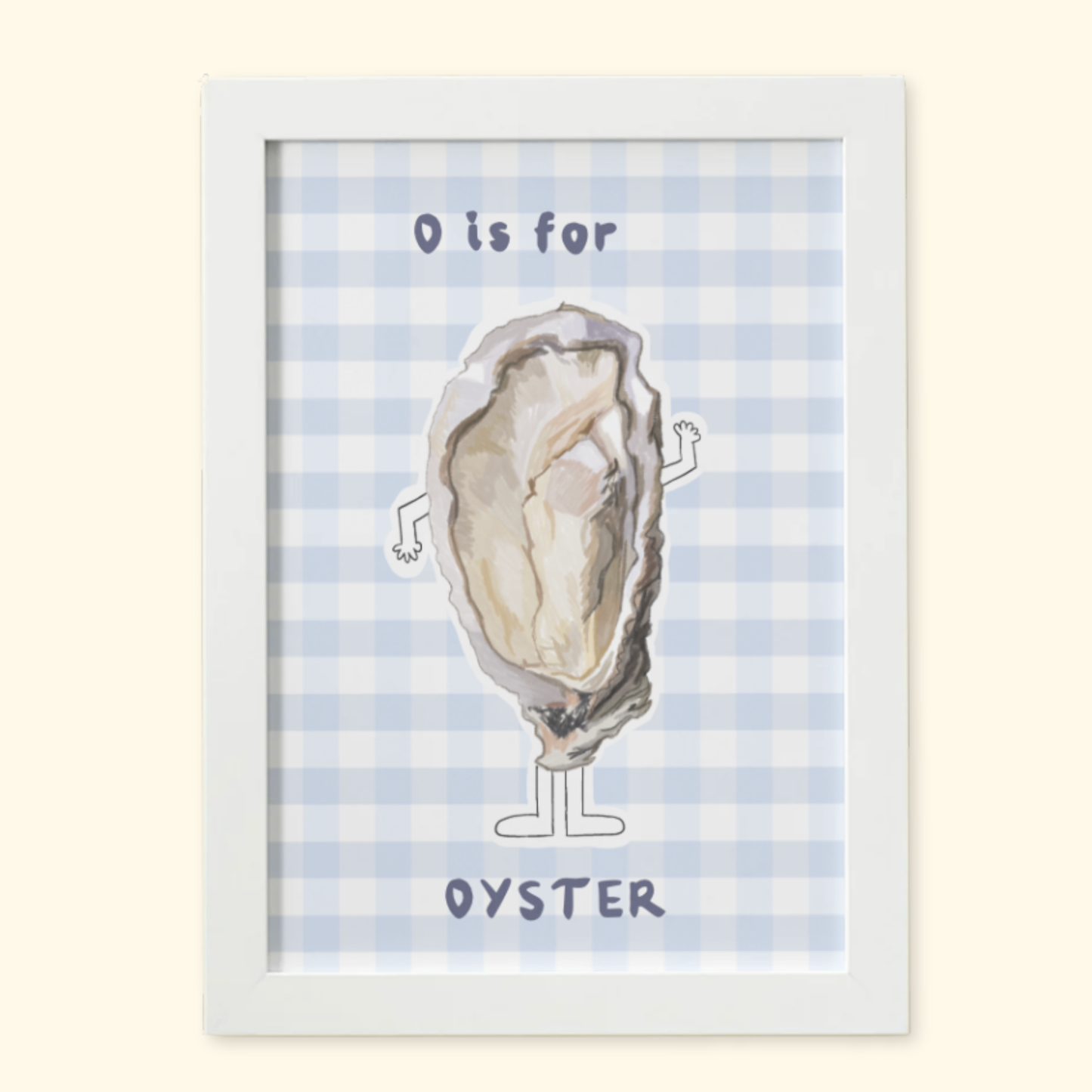 O is for Oyster framed mockup