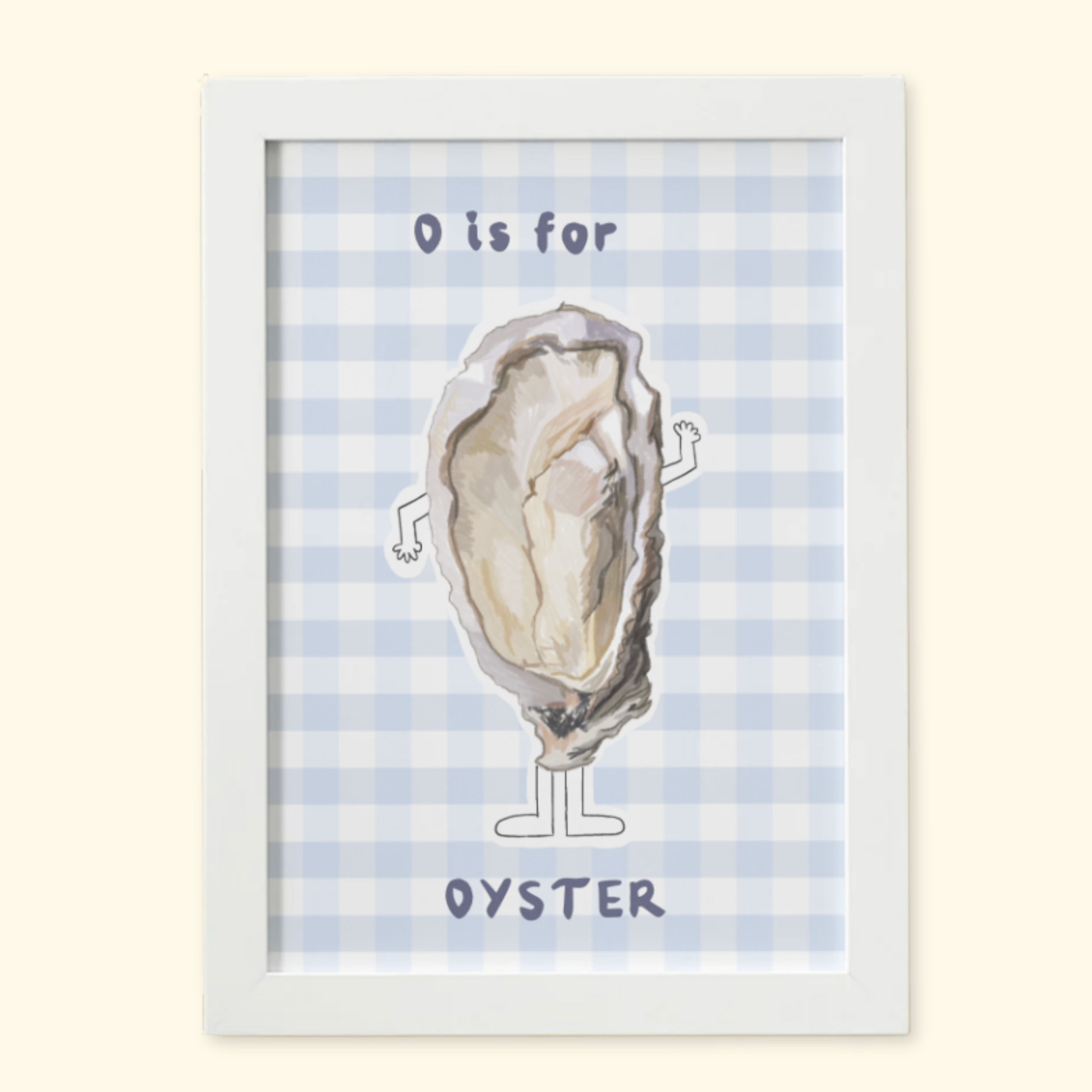 O is for Oyster framed mockup