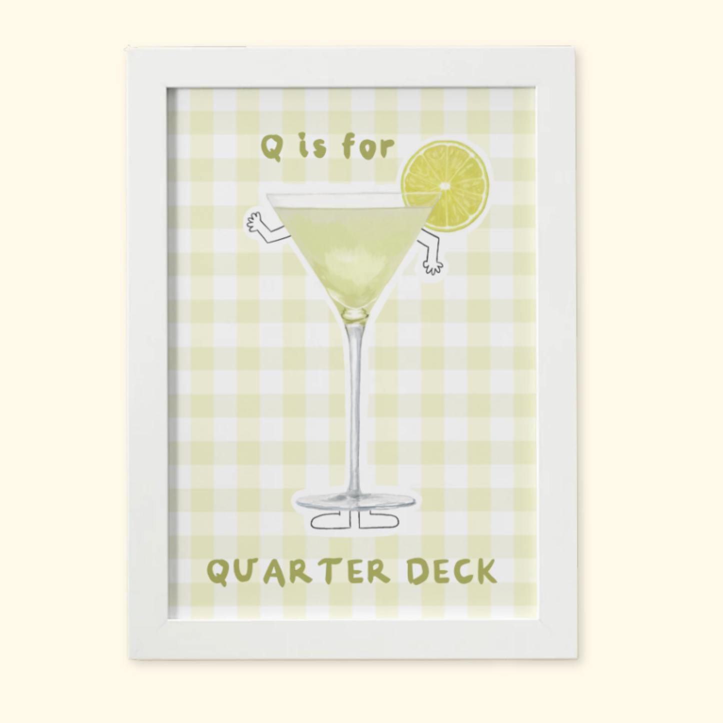 Q is for Quarter Deck framed mockup