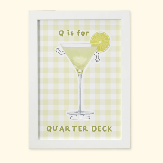 Q is for Quarter Deck framed mockup