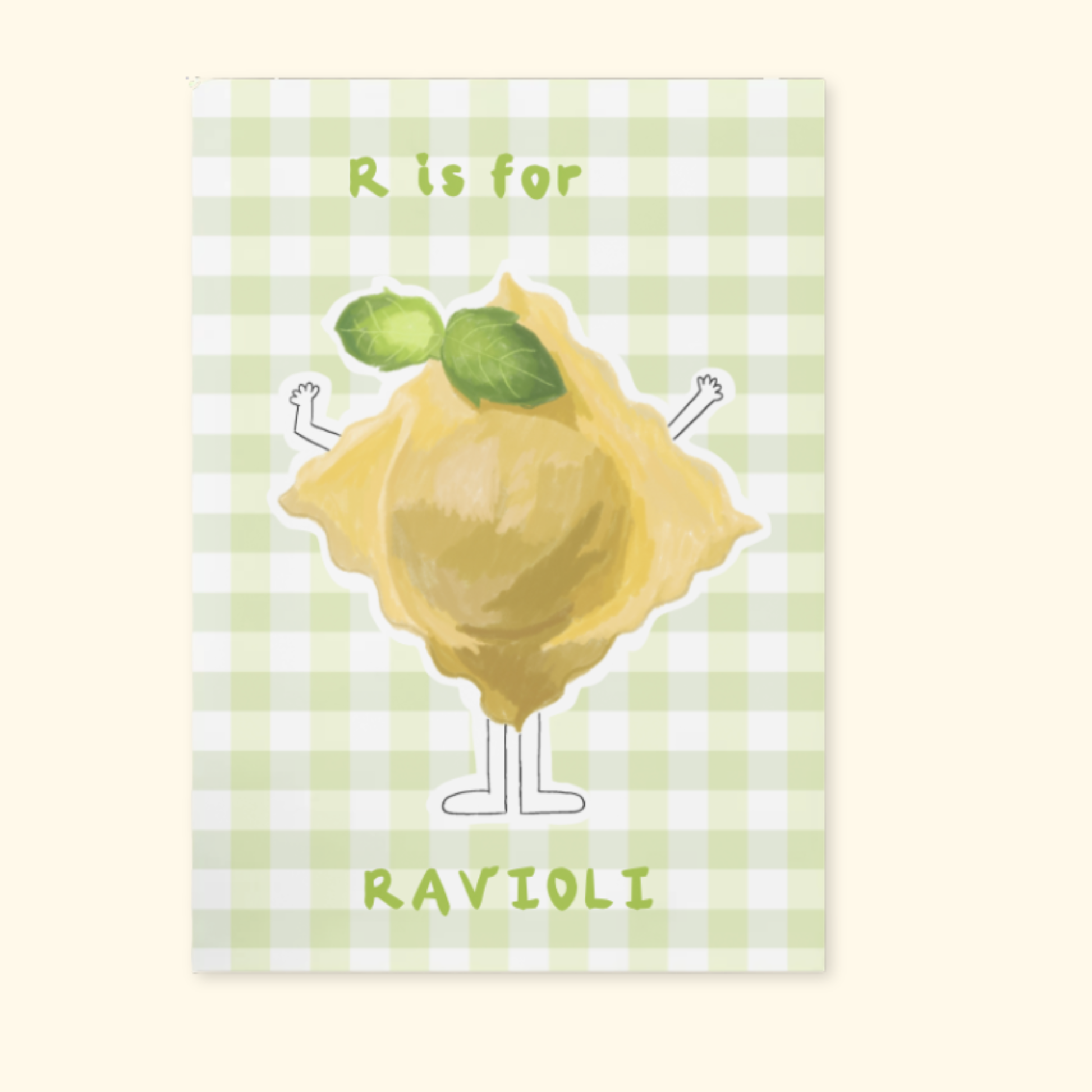 R is for Ravioli mockup