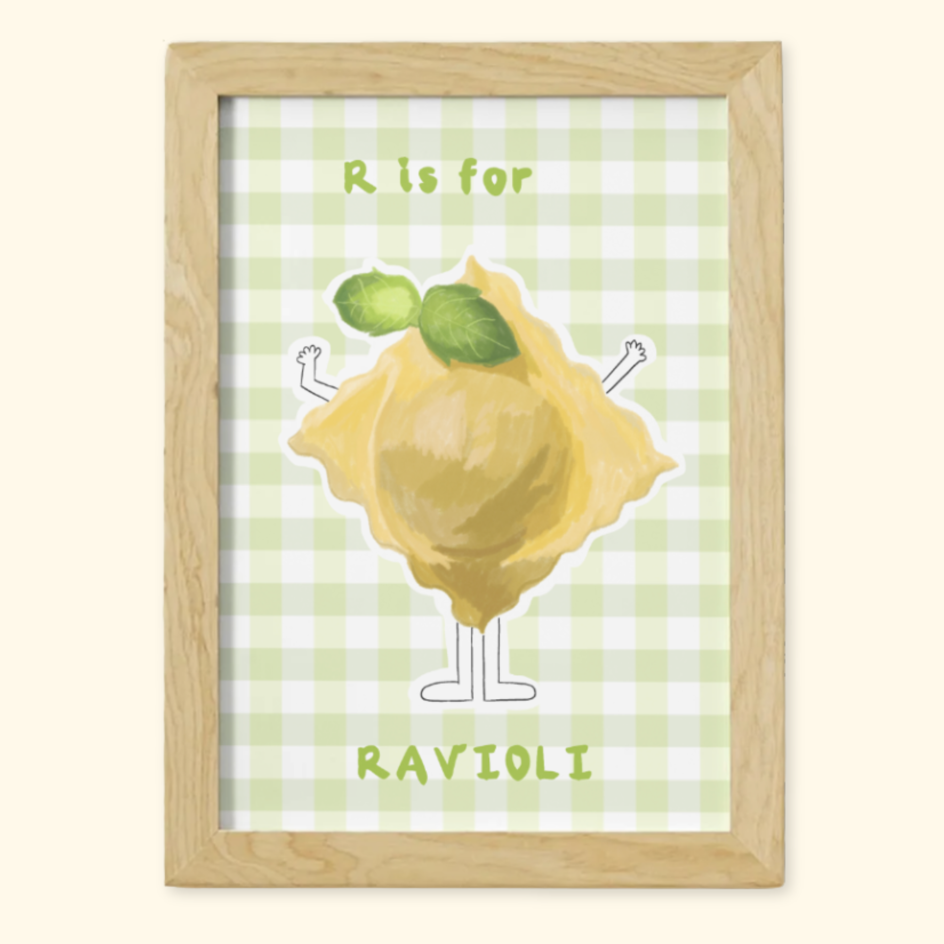 R is for Ravioli framed mockup