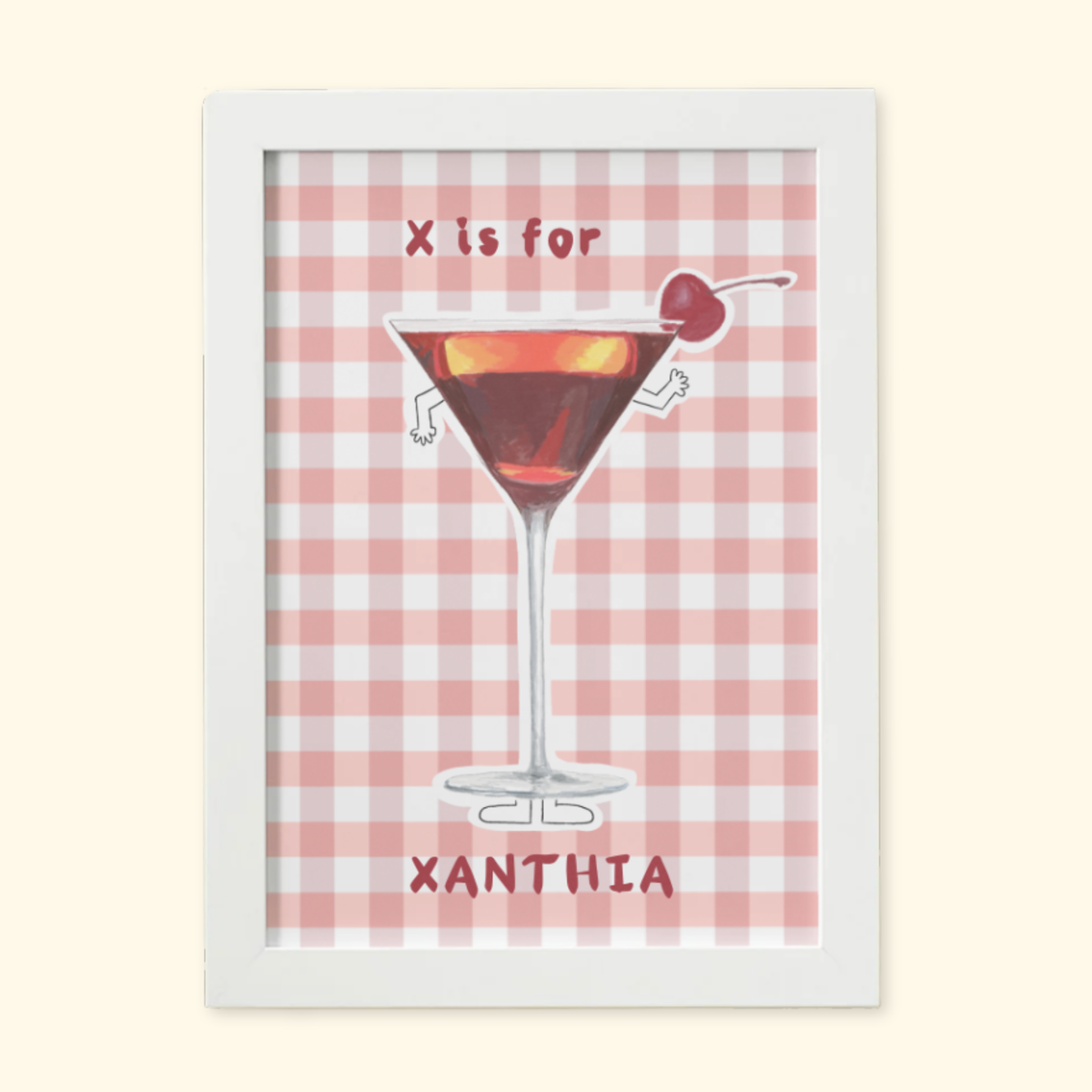 X is for Xanthia framed mockup