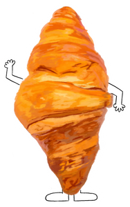 Croissant character drawn by Maisie