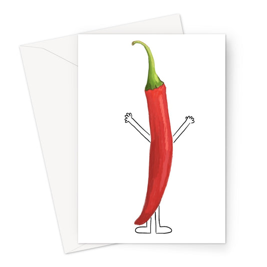 Red Long Chilli Greeting Card